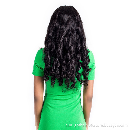 Peruvian Loose Wave Bundles With Frontal Human Hair Bundles With Closure Sunlight Remy Human Hair With Ear to Ear Lace Closure